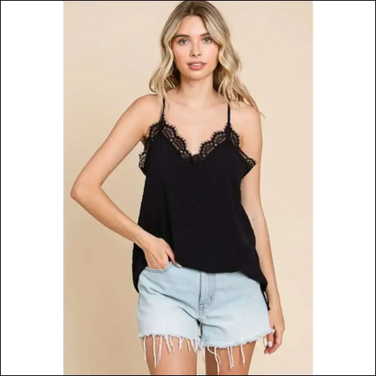 Culture Code Lace Detail Spaghetti Strap Cami - Tank Tops on Sale Worldwide Shipping