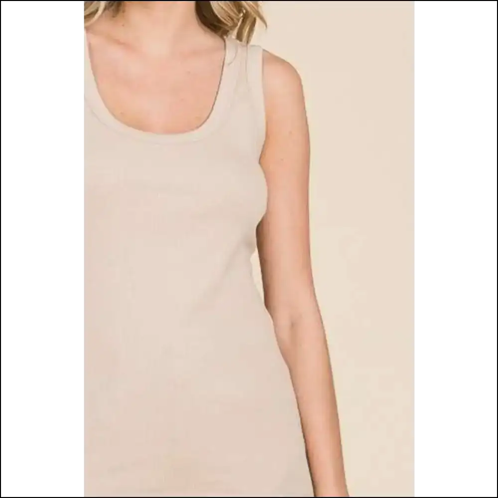 Culture Code Ribbed Scoop Neck Tank - Effortless Chic - Tops on Sale Worldwide Shipping