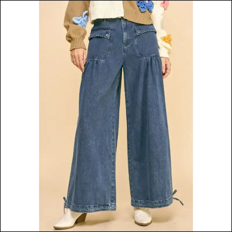 Dani Drawstring Hem Wide Leg Jeans: Strut your Stuff Confidence On! 😎✨ - Jeans on Sale Worldwide Shipping