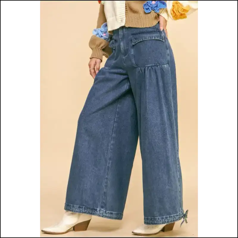 Dani Drawstring Hem Wide Leg Jeans: Strut your Stuff Confidence On! 😎✨ - Jeans on Sale Worldwide Shipping