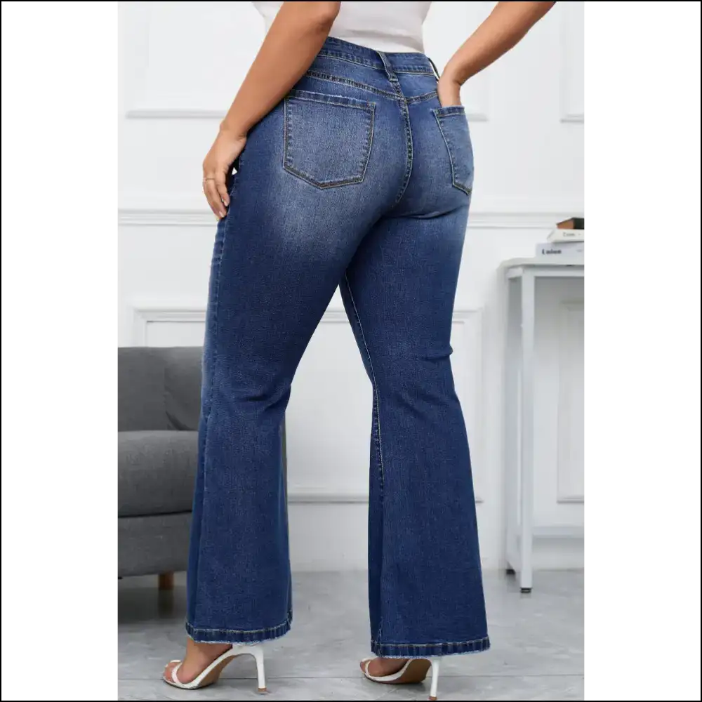 Dark Blue Flare Jeans: Bye Muffin Top Hello Booty from Needful Things 🍑 - Jeans on Sale Worldwide Shipping