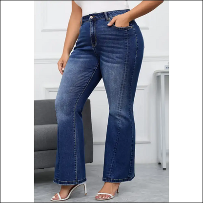 Dark Blue Flare Jeans: Bye Muffin Top Hello Booty from Needful Things 🍑 - Jeans on Sale Worldwide Shipping