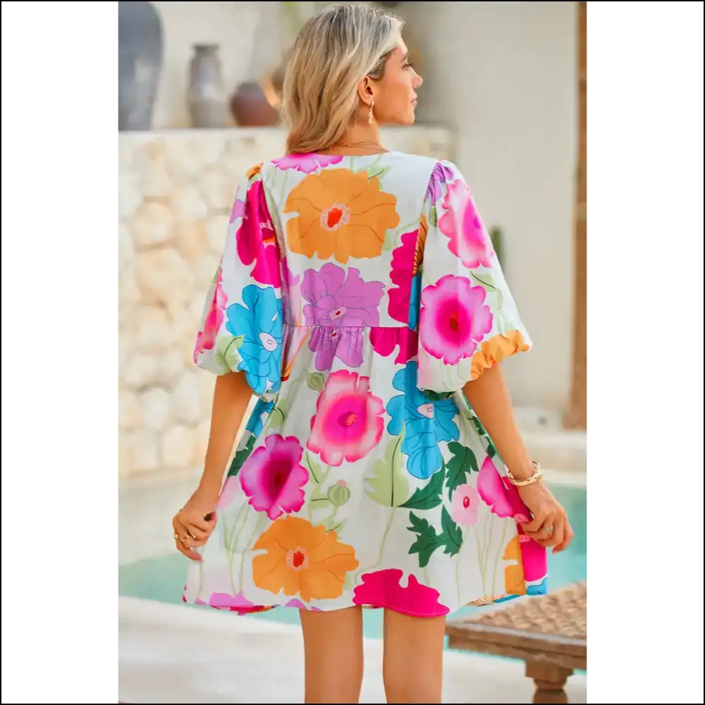 Dark Blue Floral Dress: Dressed to Frill 💙 Needful Things - Short Dresses on Sale Worldwide Shipping