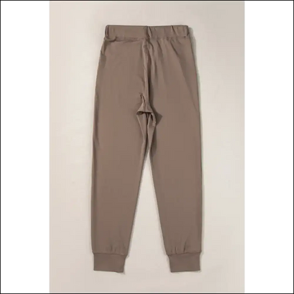 Dark Brown Casual Drawstring Joggers: Basically Pants 💩 Needful Things - on Sale Worldwide Shipping