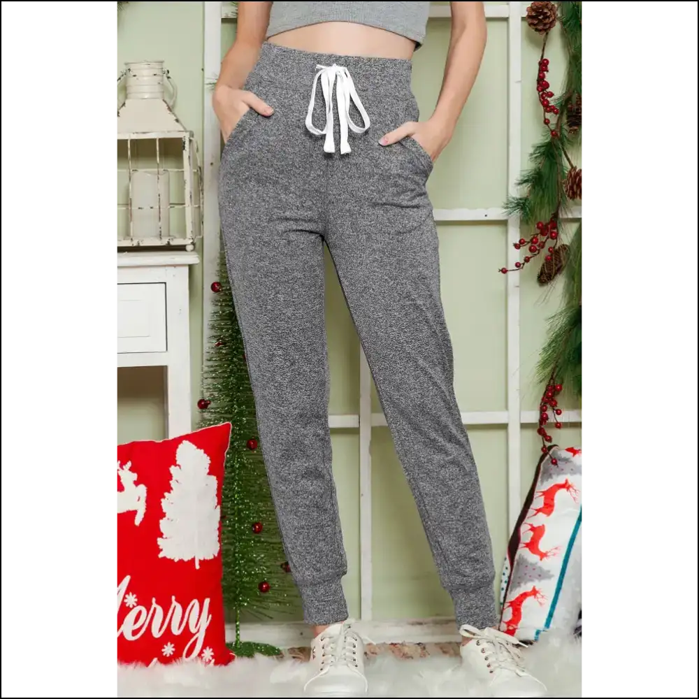 Dark Brown Casual Drawstring Joggers: Basically Pants 💩 Needful Things - Gray / s - on Sale Worldwide Shipping