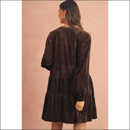 Dark Brown Mini Dress: Feeling Good in Velvet 😈 Needful Things - Short Dresses on Sale Worldwide Shipping
