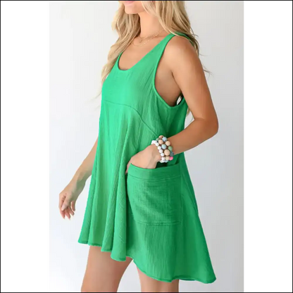 Dark Green Crinkle Mini Dress: i Own this Room (and you Know It) 😈 Needful Things - Short Dresses on Sale Worldwide Shipping