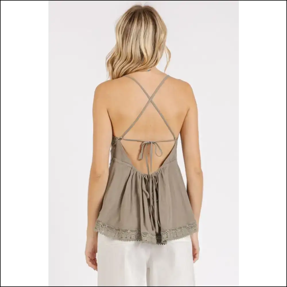 Dazzle in our V-neck Cami: Because Every Diva Needs a Little Lace! ✨ - Tank Tops on Sale Worldwide Shipping