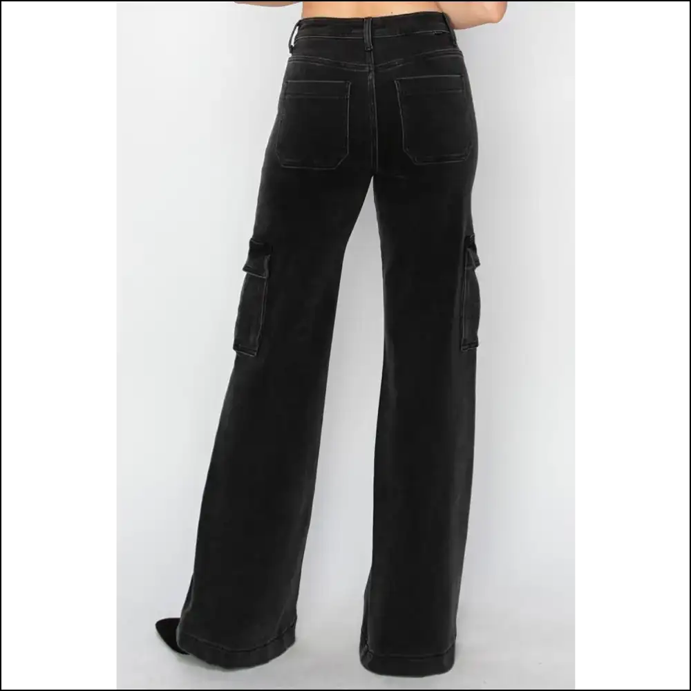 Defy Gravity in Risen High Rise Wide Leg Cargo Jeans – Love your Legs! 😜👖 - on Sale Worldwide Shipping