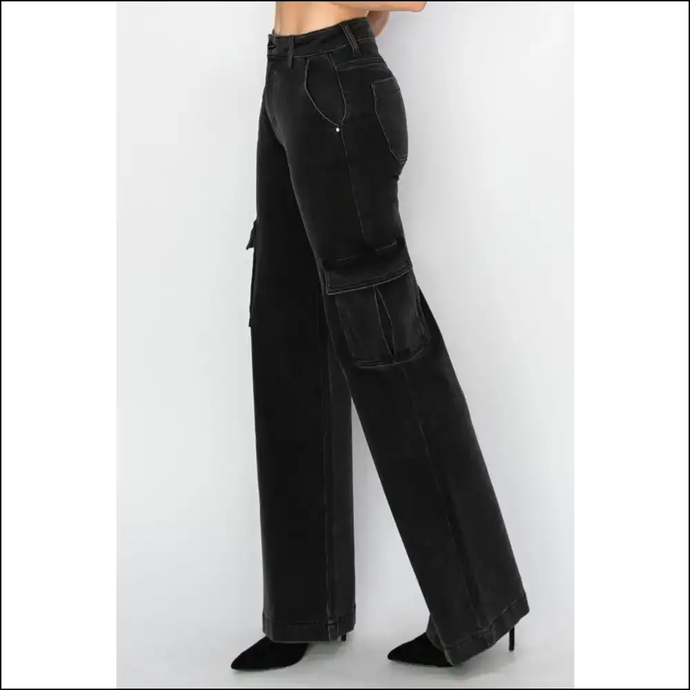 Defy Gravity in Risen High Rise Wide Leg Cargo Jeans – Love your Legs! 😜👖 - on Sale Worldwide Shipping