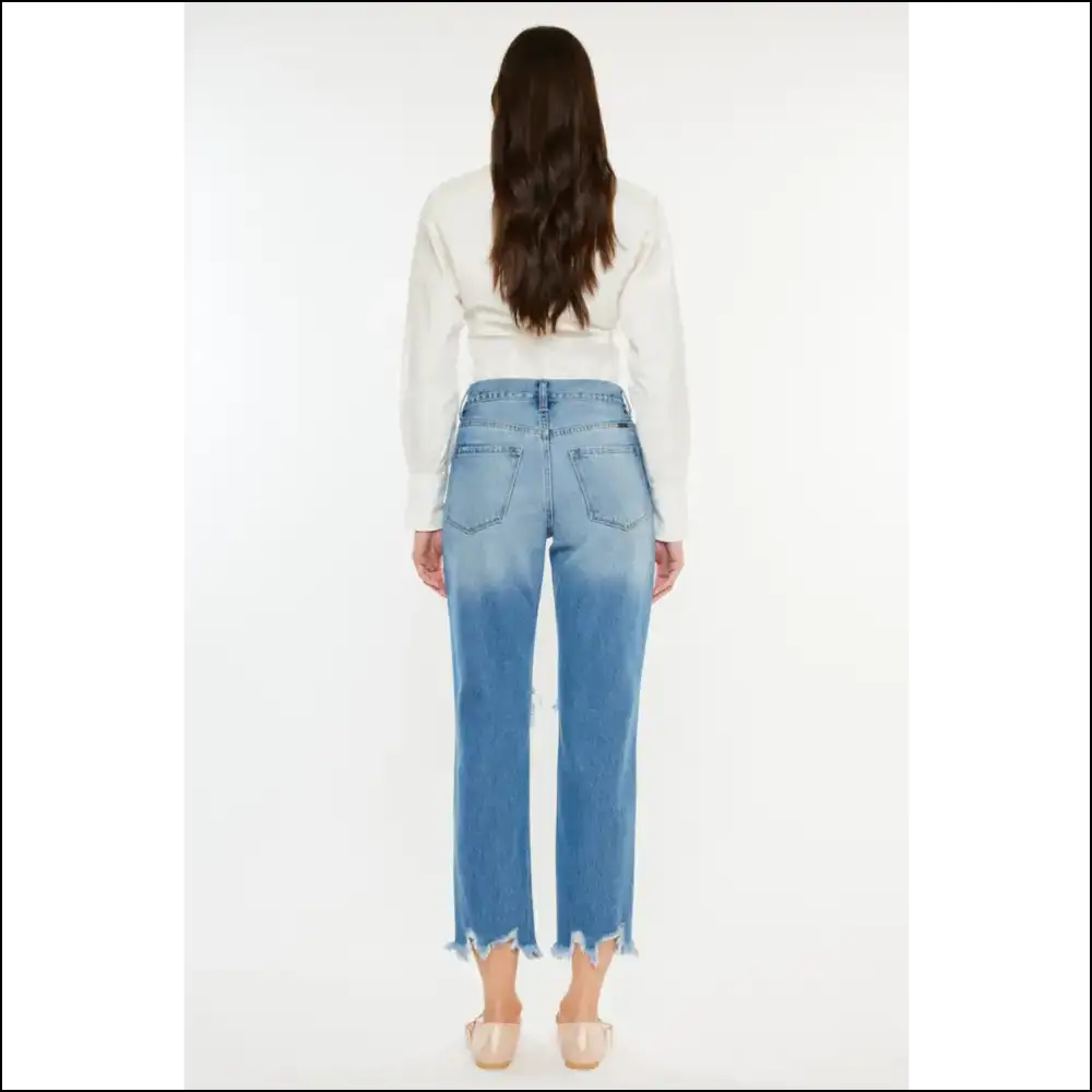Denim Dreams: Wear your Kancan Distressed Frayed Hem Cropped Jeans Darling! 💃 - on Sale Worldwide Shipping