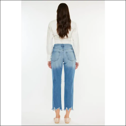 Denim Dreams: Wear your Kancan Distressed Frayed Hem Cropped Jeans Darling! 💃 - on Sale Worldwide Shipping