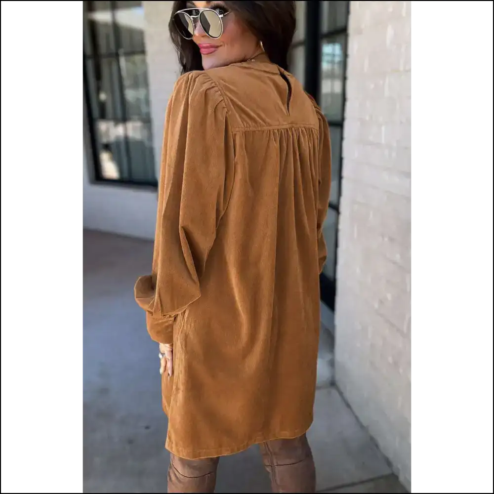 Desert Gold Velvet Dress: Prepare for Compliments! ✨ - Short Dresses on Sale Worldwide Shipping