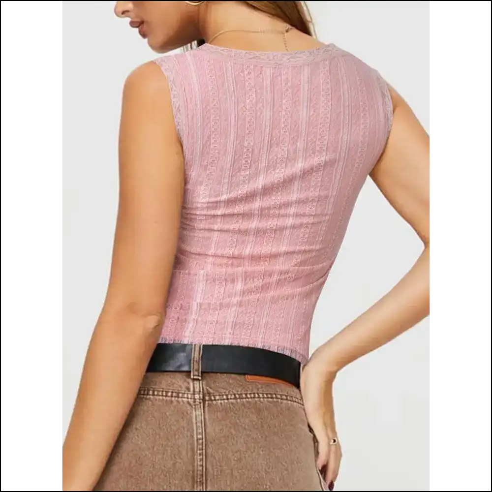 Devine Lace V-neck Tank Top - Tops on Sale Worldwide Shipping