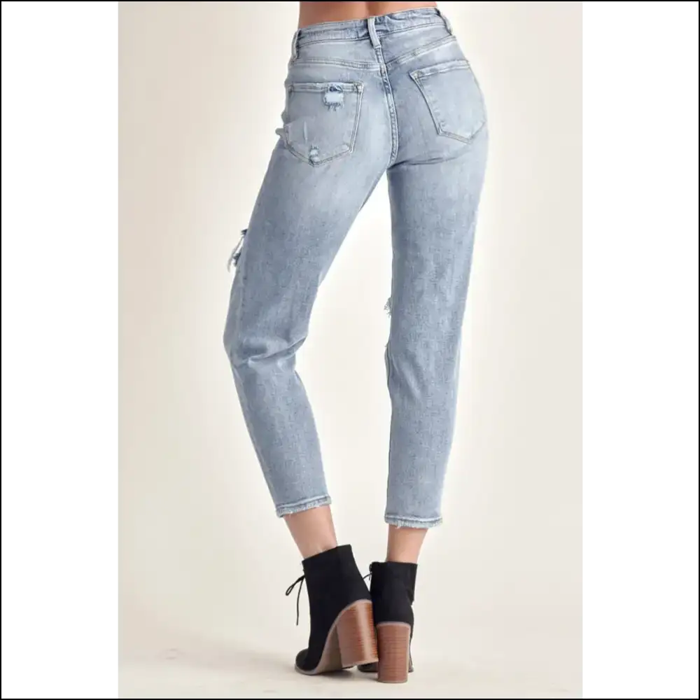 Distress your Way to Fabulous with Needful Things Distressed Slim Cropped Jeans! 🎉👖 - Jeans on Sale Worldwide Shipping