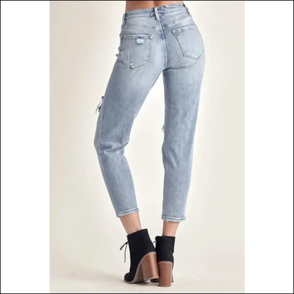 Distress your Way to Fabulous with Needful Things Distressed Slim Cropped Jeans! 🎉👖 - Jeans on Sale Worldwide Shipping