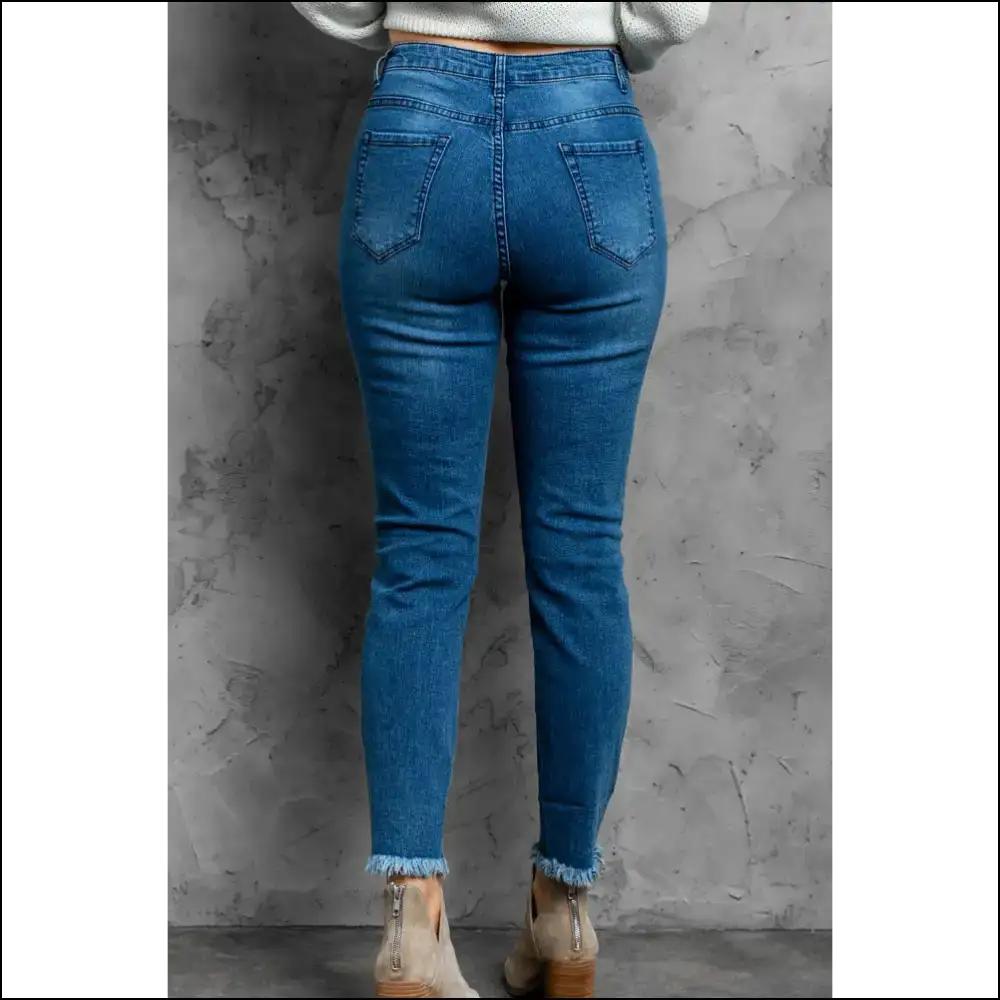 Distressed Cropped Jeans: for when Life Gets a Little Ripped! 😜👖 - Jeans on Sale Worldwide Shipping