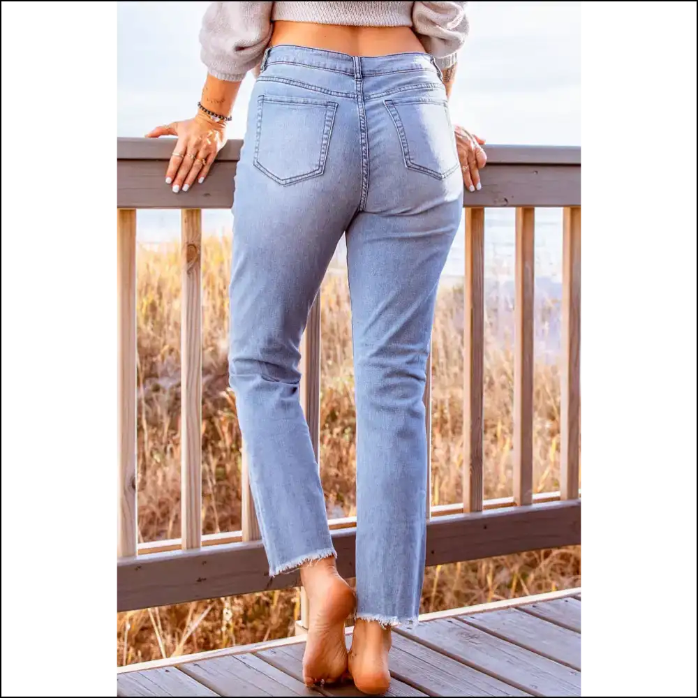 Distressed Cropped Jeans: for when Life Gets a Little Ripped! 😜👖 - Jeans on Sale Worldwide Shipping