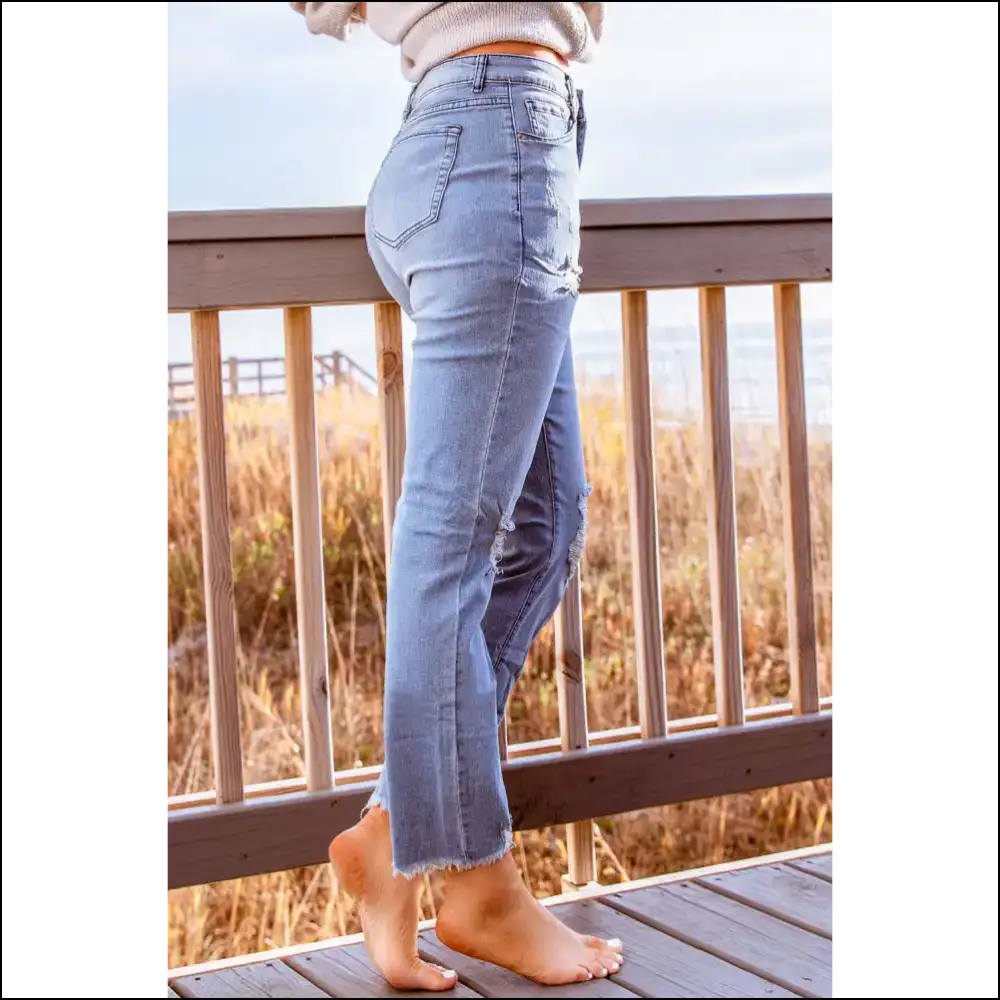 Distressed Cropped Jeans: for when Life Gets a Little Ripped! 😜👖 - Jeans on Sale Worldwide Shipping