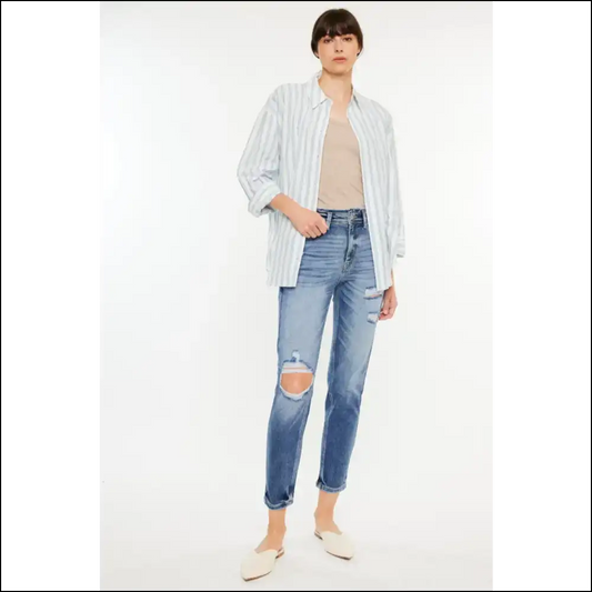 Distressed Mom Jeans: Because Adulting is Overrated 😂 - Needful Things - Medium / 15 - Jeans on Sale Worldwide Shipping