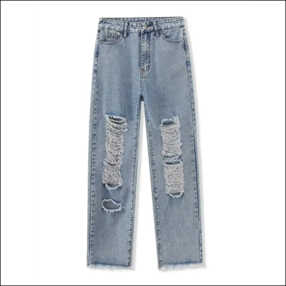 Distressed Raw Hem Jeans: Because Life’s too Short for Boring Pants! 😂👖 - Jeans on Sale Worldwide Shipping
