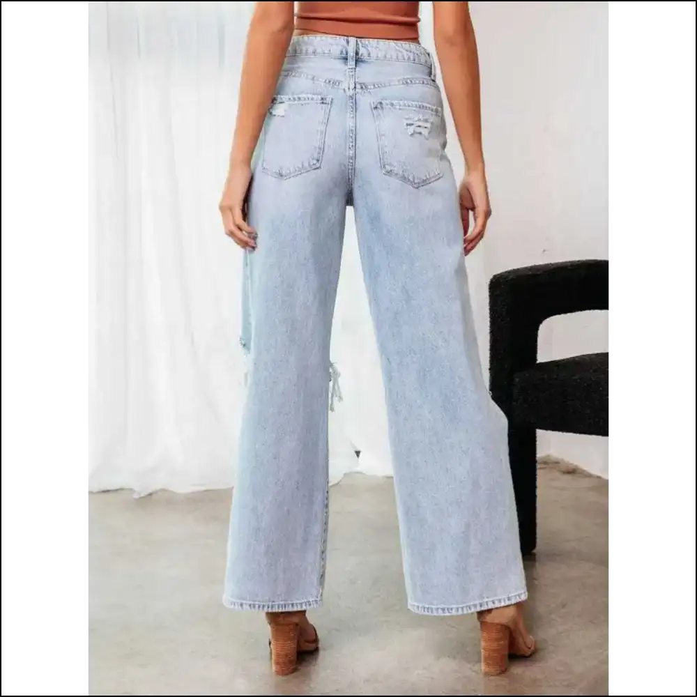 Distressed Wide Leg Jeans: Because who Needs a Personal Space? - Jeans on Sale Worldwide Shipping