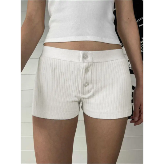 Divine Button Detail Shorts - Cream / s - on Sale Worldwide Shipping