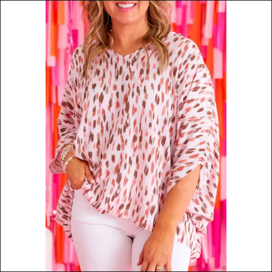 Dot Dolman Sleeve: Needful Things Makes you Sassy 😈 - Pink / 1x - Plus Size Tops on Sale Worldwide Shipping