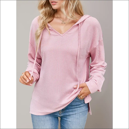 Double Take Dropped Shoulder Hoodie - Blush Pink / s - Hoodies Sweatshirts & on Sale Worldwide Shipping