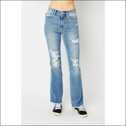 Dress Like a Boss Feel Hug in Judy Blue Distressed Jeans! - Medium / 0(24) - Jeans on Sale Worldwide Shipping