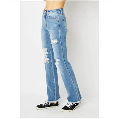 Dress Like a Boss Feel Hug in Judy Blue Distressed Jeans! - Jeans on Sale Worldwide Shipping
