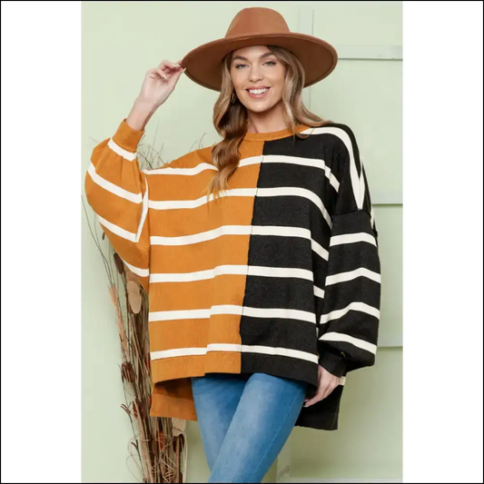 Dropped Shoulder Bliss: Chic Striped Style for the Comfortably Unhinged! 😜 - Stripe / l - Blouses on Sale Worldwide Shipping