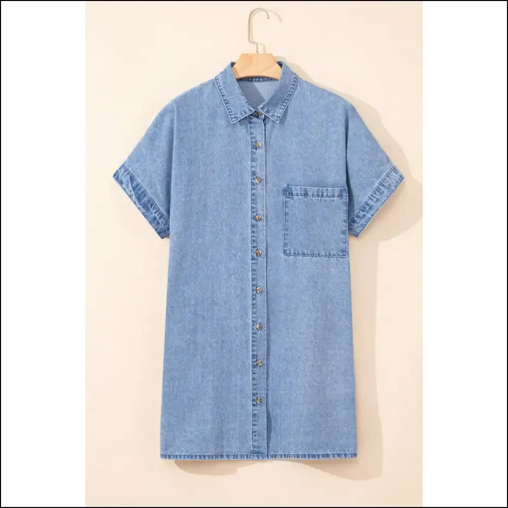 Dusk Blue Denim Dress: Comfy Enough to Ditch your Pants 👖 (needful Things) - Short Dresses on Sale Worldwide Shipping