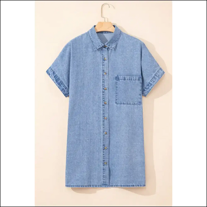 Dusk Blue Denim Dress: Comfy Enough to Ditch your Pants 👖 (needful Things) - Short Dresses on Sale Worldwide Shipping