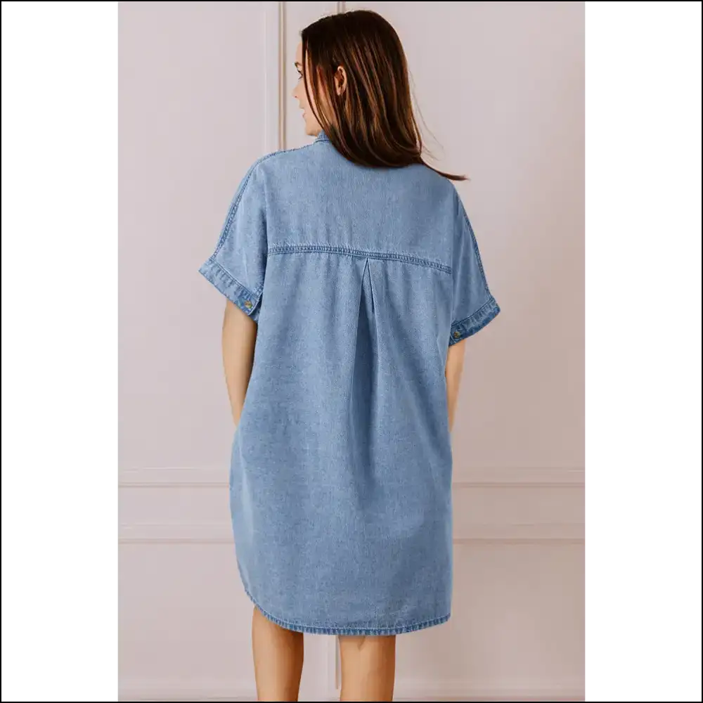 Dusk Blue Denim Dress: Comfy Enough to Ditch your Pants 👖 (needful Things) - Short Dresses on Sale Worldwide Shipping