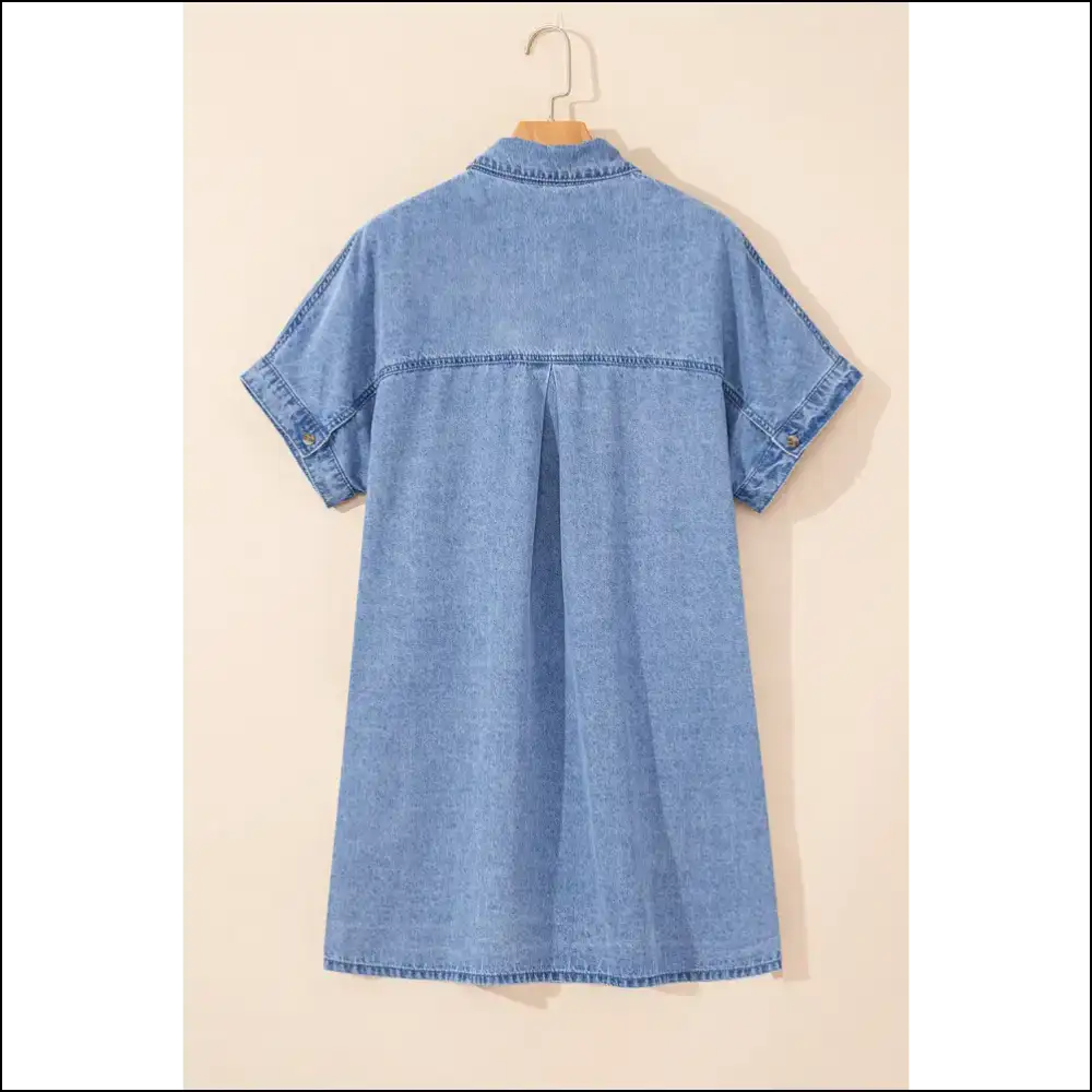 Dusk Blue Denim Dress: Comfy Enough to Ditch your Pants 👖 (needful Things) - Short Dresses on Sale Worldwide Shipping