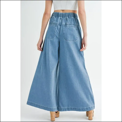 Dusk Blue Denim: High Waist Wide Leg Jeans so Good It’s Criminal 👖 Needful Things. Mineral Wash - on Sale Worldwide Shipping