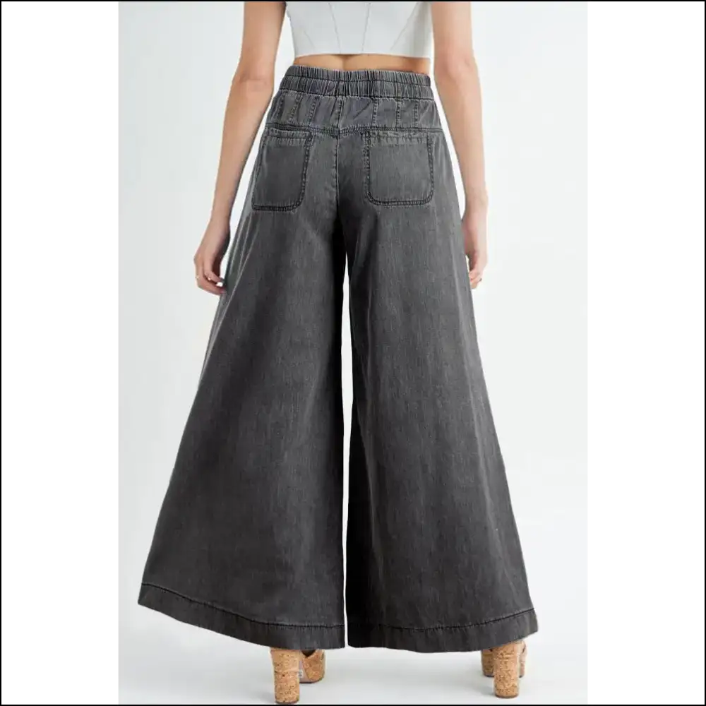 Dusk Blue Denim: High Waist Wide Leg Jeans so Good It’s Criminal 👖 Needful Things. Mineral Wash - on Sale Worldwide Shipping