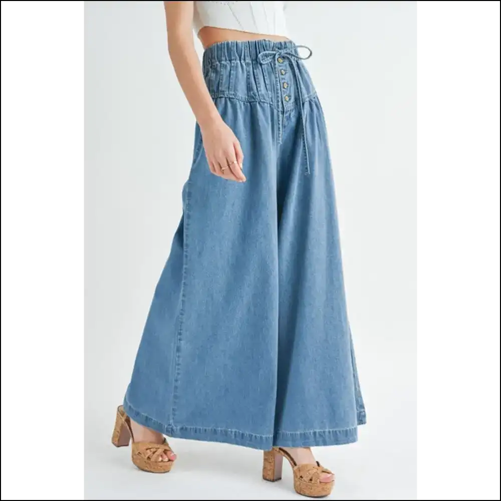 Dusk Blue Denim: High Waist Wide Leg Jeans so Good It’s Criminal 👖 Needful Things. Mineral Wash - on Sale Worldwide Shipping