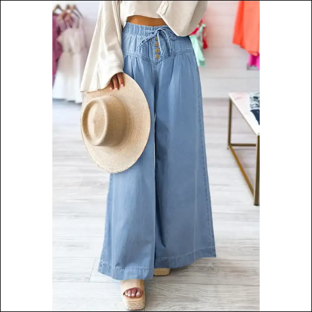 Dusk Blue Denim: High Waist Wide Leg Jeans so Good It’s Criminal 👖 Needful Things. Mineral Wash - Beau / 4 - on Sale Worldwide Shipping