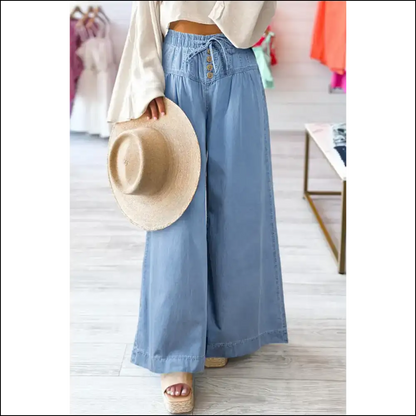 Dusk Blue Denim: High Waist Wide Leg Jeans so Good It’s Criminal 👖 Needful Things. Mineral Wash - Beau / 4 - on Sale Worldwide Shipping