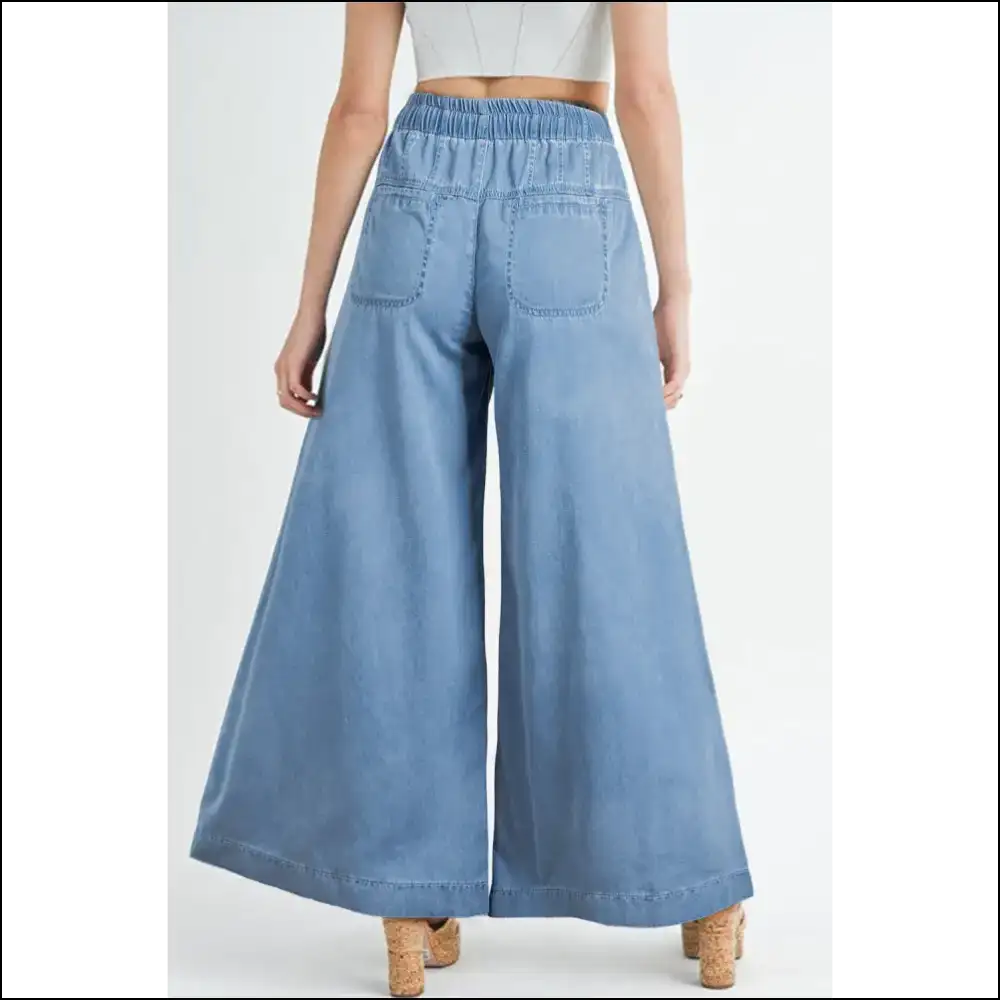 Dusk Blue Denim: High Waist Wide Leg Jeans so Good It’s Criminal 👖 Needful Things. Mineral Wash - on Sale Worldwide Shipping