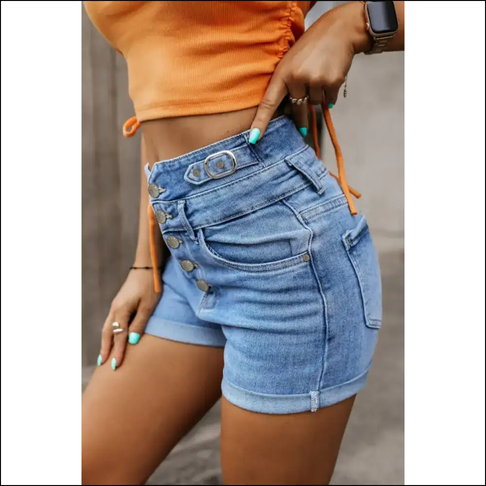 Dusk Blue Denim Shorts: High Waist Hottie Alert! 🍑 Needful Things - Shorts on Sale Worldwide Shipping