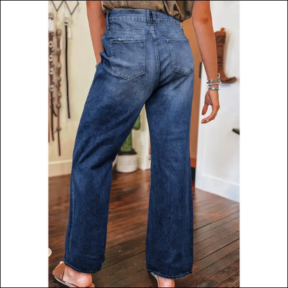 Dusk Blue High Rise Ripped Jeans: Ass Gas or Grass no one Rides Free! 👖 Needful Things - Jeans on Sale Worldwide Shipping