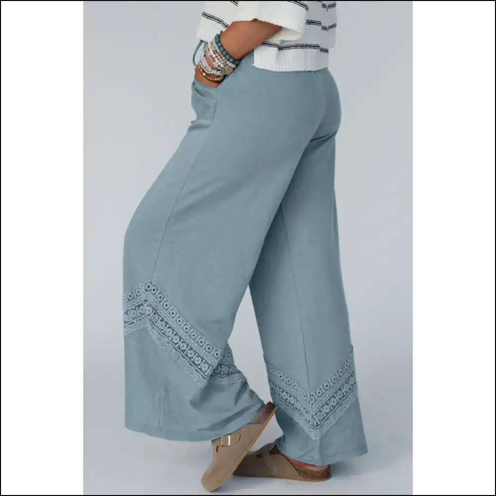 Dusk Blue Lace Wide Leg Pants: so Comfy Youll Forget Pants Exist 👖 Needful Things - on Sale Worldwide Shipping