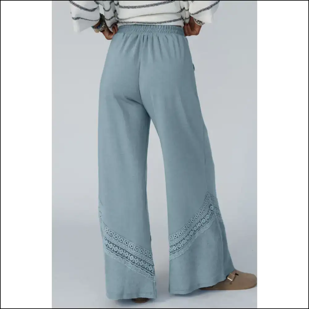 Dusk Blue Lace Wide Leg Pants: so Comfy Youll Forget Pants Exist 👖 Needful Things - on Sale Worldwide Shipping