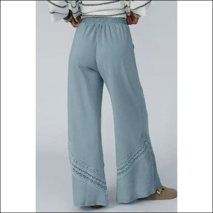 Dusk Blue Lace Wide Leg Pants: so Comfy Youll Forget Pants Exist 👖 Needful Things - on Sale Worldwide Shipping