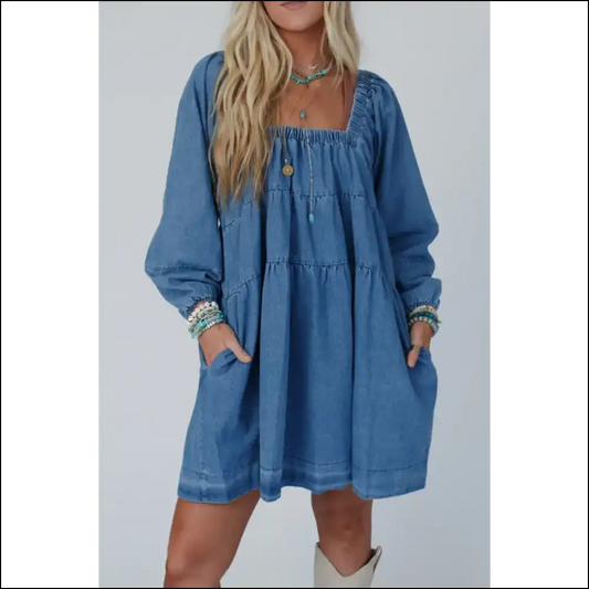 Dusk Blue Mini Dress: so Loose It’s Basically Legal Nudity 😈 - s - Short Dresses on Sale Worldwide Shipping
