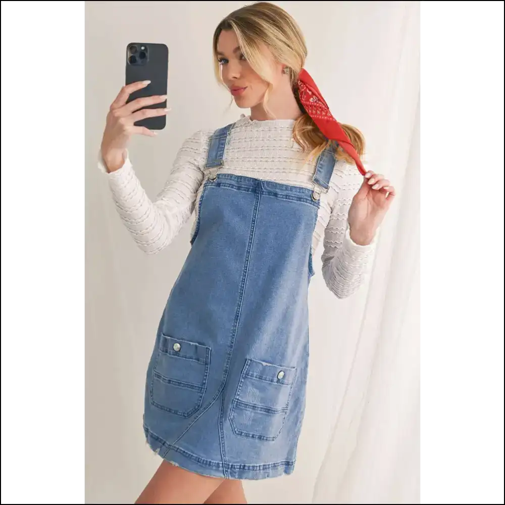 Dusk Blue Pocket Overalls: Adjustable Straps to Steal Hearts 💙 Needful Things - s - Short Dresses on Sale Worldwide Shipping