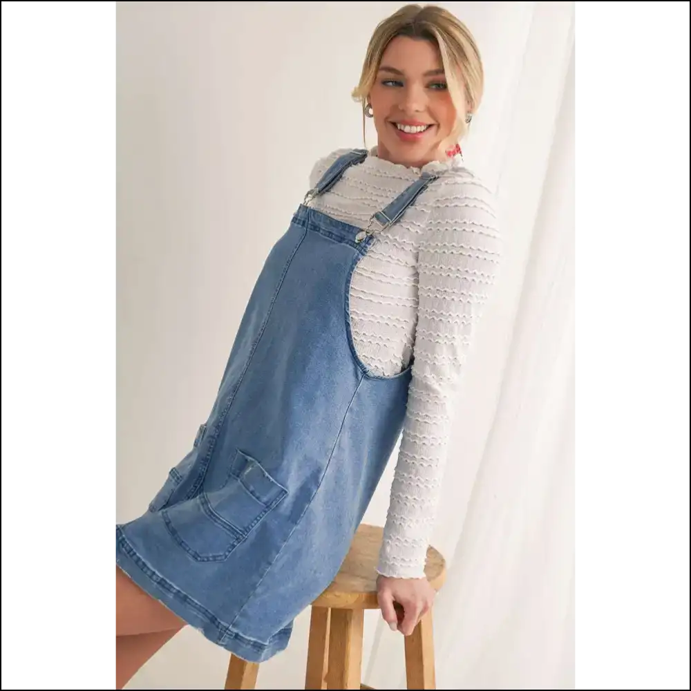 Dusk Blue Pocket Overalls: Adjustable Straps to Steal Hearts 💙 Needful Things - Short Dresses on Sale Worldwide Shipping